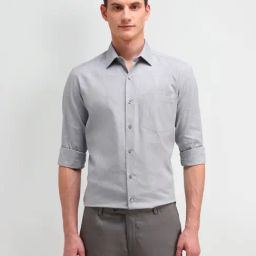 Arrow Grey Cotton Regular Fit Texture Shirt-picture-31