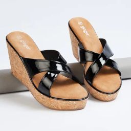 Ginger by Lifestyle Women's Black Cross Strap Wedges-image-99