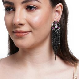 Karatcart Pink Drop Earrings for Women image 2