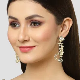Karatcart Golden Drop Earrings for Women image 2
