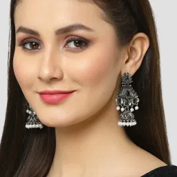 Karatcart Black Jhumki Earrings for Women image 2
