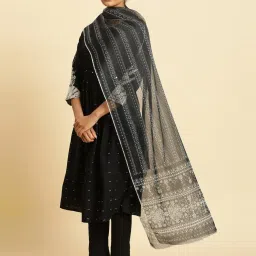 W Grey Printed Dupatta image 2