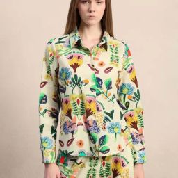 Vero Moda Beige Cotton Regular Fit Floral Print Shirt-picture-7