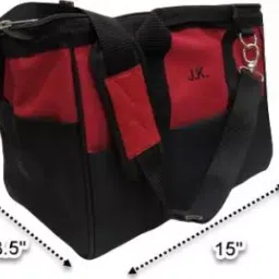 JKH 16" Tool Bag Red & Black with 10 outer Pocket and 8 Inner Pocket with Shoulder Strap image 4