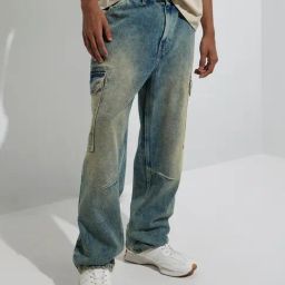 Nuon by Westside Blue Washed Relaxed-Fit Mid-Rise Jeans-image-86