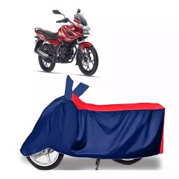 Auto Pearl Polyester Two Wheeler Cover for Bajaj Discover 150 f (Red Blue)-12