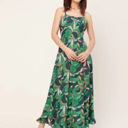 Moomaya Blue & Green Printed Maxi Dress-image-92