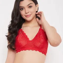 Clovia Red Non Wired Non Padded Bralette-image-12
