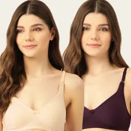 Lady Lyka Multicolor Non Wired Non Padded T-Shirt Bra (Pack Of 2)-image-62