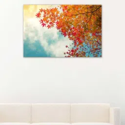 999store Blue & Orange Beautiful Autumn Leaves Canvas Painting-25