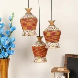 DecorativeRay Multicolor Glass Hanging Light - Set of 1-image-59