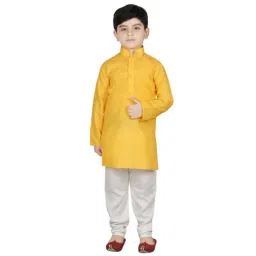 SG Yuvraj Kids Yellow & White Solid Kurta with Pyjama-image-97