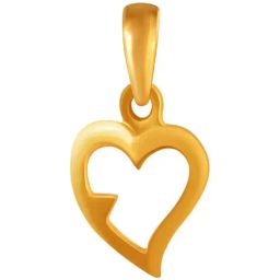 P.C. Chandra Jewellers 14k Yellow Gold Heart Pendant for Women & Girls-image-92
