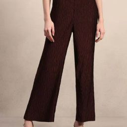 Vero Moda Bitter Chocolate Straight Fit Textured Trousers-picture-25