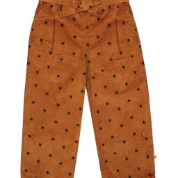Budding Bees Kids Brown Cotton Printed Corduroy Pants-image-5