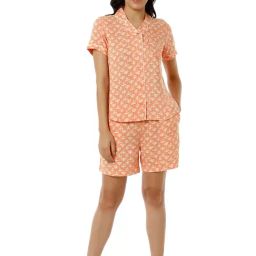 Amante Orange Printed Shirt Shorts Set-picture-22