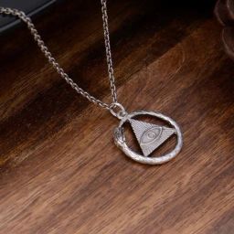 Avni by GIVA 92.5 Sterling Silver Eye of Providence Unisex Pendant with Chain-picture-2