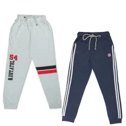 Todd N Teen Kids Grey & Blue Graphic Print Joggers (Pack Of 2)-image-84