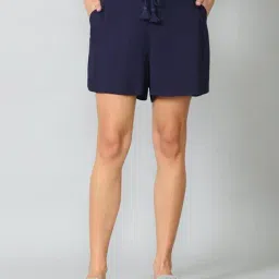 Van Heusen Navy Solid Shorts-image-52