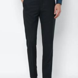 Louis Philippe Gods & Kings Black  Slim Fit Self Pattern Flat front trouser-image-35