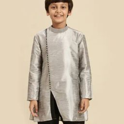 Sanwara Kids Grey Regular Fit Kurta-image-22