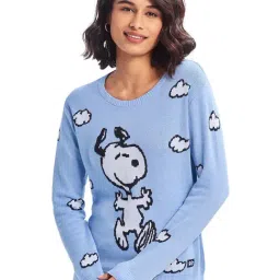 The Souled Store Blue Regular Fit Sweater-picture-10