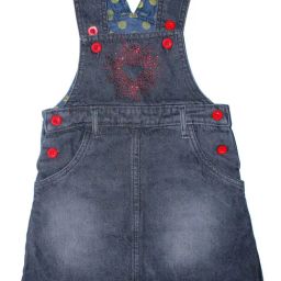 Kiddopanti Kids Grey Embellished Dungaree-image-15