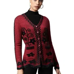 Global Republic Red Printed Cardigan-17