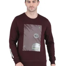 Monte Carlo Maroon Regular Fit Round Neck Sweatshirt-image-30