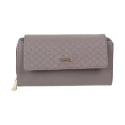 Mochi Grey Textured Bi-Fold Wallet for Women-24