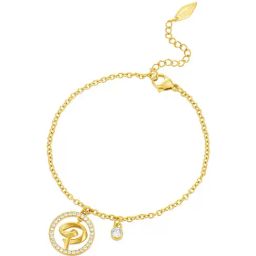 Police Volute P Logo Golden Flexible fit Bracelet for Women-48