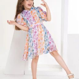 Peppermint Girls Multicolor Floral Print Dress-picture-44