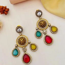 Abdesigns Heritage Animal Print Stone Earrings For Women-33