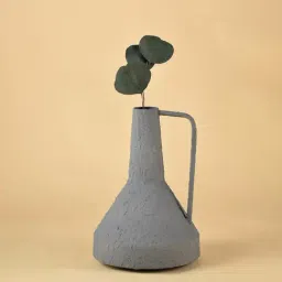 Whispering Homes Funnel Dark Grey Metal Vase-image-45