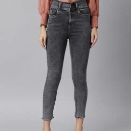 KASSUALLY Grey Relaxed Fit High Rise Jeans-image-38