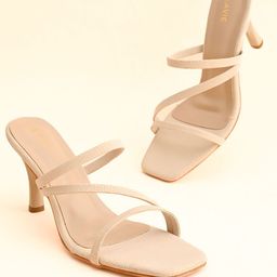 Lavie Textured Slim Heeled Peep Toes-48