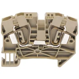 RS PRO DIN Rail Terminal Block Grey 6 mm² Single-Level Spring Clamp Termination, 7637501-6