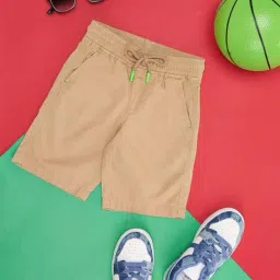 Pantaloons Junior Kids Khaki Cotton Regular Fit Shorts-picture-6