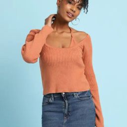 Forever 21 Peach Cotton Regular Fit Top-picture-10