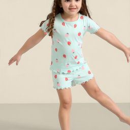 INCLUD Girls Printed Round Neck T-Shirt With Shorts-image-44