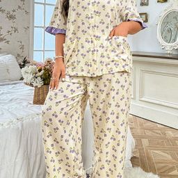 DressBerry Curve Women Printed V-Neck Night suit-image-40