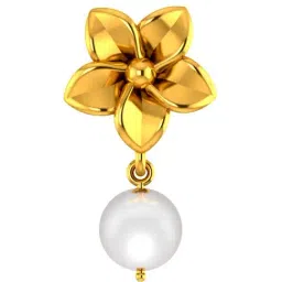 P.C. Chandra Jewellers 22k Yellow Gold Pendant with A Five-petal Floral Design & A Pearl for Women & Girls-image-70