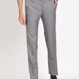Turtle Grey Rayon Slim Fit Trousers-image-103