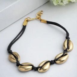 Panash Gold Plated Black Brass Charm Bracelet-image-43