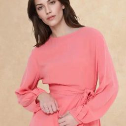 RAREISM Pink Cotton Blend Solid Long Sleeves Top-picture-21