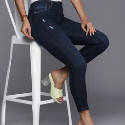 Allen Solly Woman Women Skinny Fit Low Distress Light Fade Stretchable Jeans-image-41