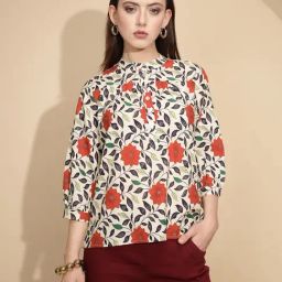 Global Republic Multicolor Cotton Floral Print Top-image-77