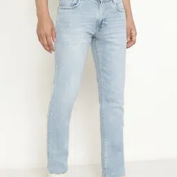 Octave Ice Blue Cotton Regular Fit Stretchable Jeans-image-45
