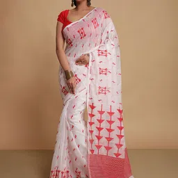 BENGAL HANDLOOM Ethnic Motifs woven design Taant Saree-image-95