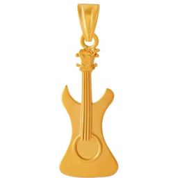 P.C. Chandra Jewellers 14k Yellow Gold Guitar Style Pendant for Women & Girls-image-2